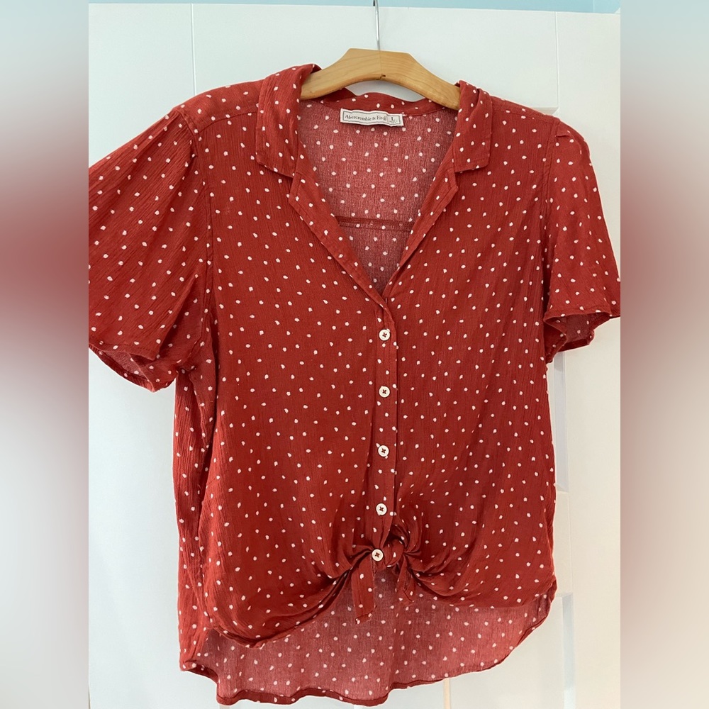 Abercrombie Flowy Sleeve Tie Up Top